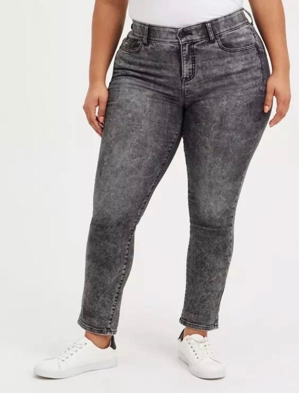 Torrid | Bombshell Straight Jean Super Soft Grey Plus Size 26 4X